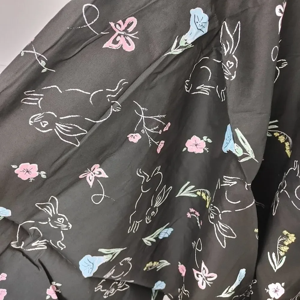 New Hell Bunny NWT cotton Black Floral Bunnies - Picture 7 of 9